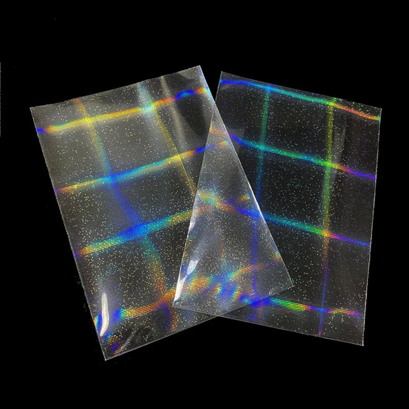 100PCS Holographic Card Sleeves Photcard Protector 65X90Mm for Magic TCG Gaming Cards, Anti-Scratch Glittering Foil Film